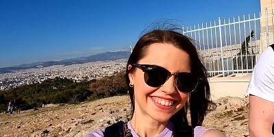 Cute Girlfriend Gets Fucked on Vacation in Athens! Porn Vlog with Jamie Young