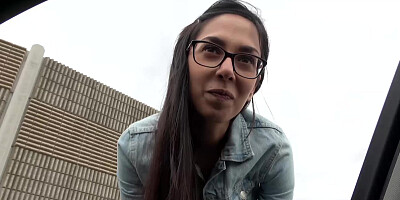 Euro street babe picked up for hardcore doggystyle pounding
