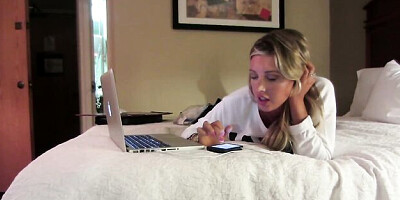 Enticing Samantha's silicone tits sex