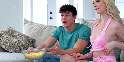Joyful stepsister fucks big cock stepbro