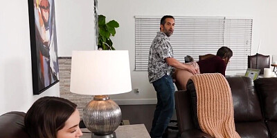 Stepmom and stepdaughter both appreciate freeuse sex