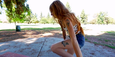 18+ - Ginger Teen 18+ With Beautiful Eyes Does Her First Ever Porn Casting With Amber Stark