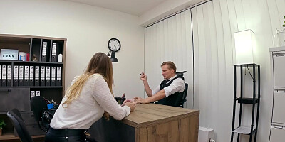 LOAN4K: Blonde Maya with Big Tits FUCKING a Bank Worker on the Office Chair