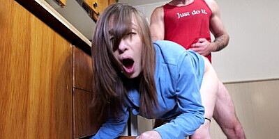 Stepmom gets stuck ....AGAIN - Stepson Leaving her CREAMPIED