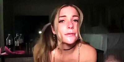 Pigtail Slut Sucks and Fucks at Party