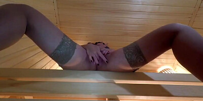 Alisa Lovely In Hot Brunette In Fishnet Suit Masturbates Wet Pussy With Fingers While Sitting On Stairs