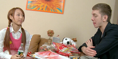 Anal action enjoyed by Asian stepdaughter