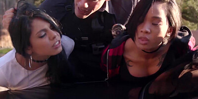 Gorgeous inked Gina Valentina outdoor fucked by policeman