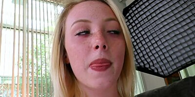 Perkyboobs BJ teen sucks cock in POV and talks slutty
