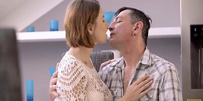 Natural-tittied Hussy Has A Hot Twosome With The Gentle Geezer 10 Min With Marina Visconti