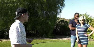 ...Watching My Mom Go Black: Golf Instructor's Big Black Dildo...