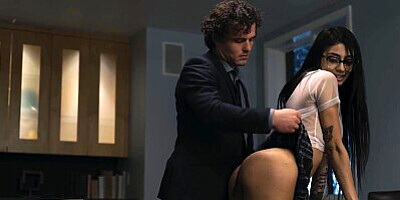 Naughty College Student Spanked wt Cock By Teacher - Nina Pink - EroticaX