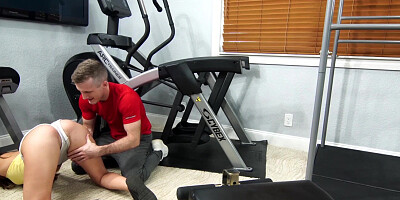 Mackenzie Mace sucks and rides her fitness instructors dick