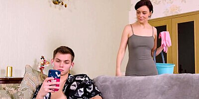 SHAME4K. Slender mature dragged into unplanned affair with friends son