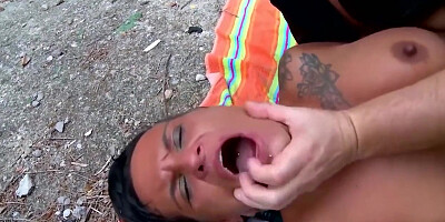 Wild Outdoor Anal Fucking With Badass Chick And Cops Huge Dick