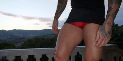 Sunset inflames the zeal of super-sexy Spanish black-haired Andrea Retali. She passionately gets sma