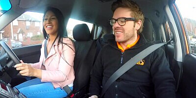 Fake Driving School - Bossy TEEN gets creampied by driving instructor