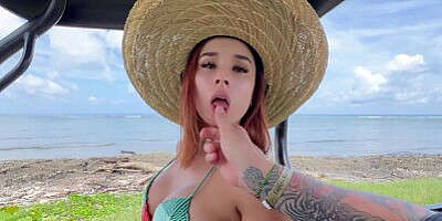 Tourist CREAMPIES beautiful COLOMBIAN babe on an island! - Abella olsen