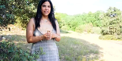 OUTDOOR DATE with Amanda Luxor!! This big bottomed latina is going to try a hardcore one