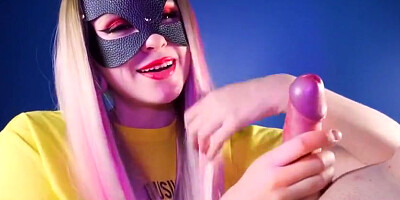 My Creamy Soda - Party Girl Gets Pulsating Cum Mouth! Red Lipstick Blowjob, Teasing A