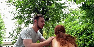 VIP4K. Red riding hood loves to show her pussy in her boyfriends car