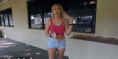 MOFOS - Gorgeous Babe Aubrey Thomas Bounced On Stranger Cock & Swallows His Cum