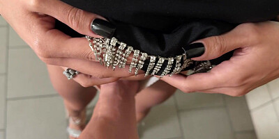 HUNT4K. Amateur toilet sex: shy brunette went wild with a stranger and was fucked hard