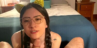 SEX AWAKENING: Golden kitty drop the milk out of her mouth