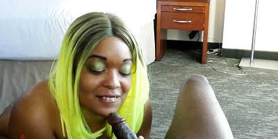 Blowjob action with gentle Vixen Vanity and Vixen from Black Money Erotica