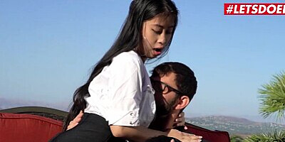 ScamAngels - Ember Snow And Jade Kush Petite Asian Sluts Ride A Huge Cock Outdoors