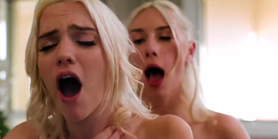 Hot Blonde Gets Smashed With A Strap-on
