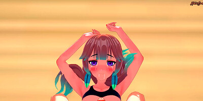 Takanashi Kiara Gives You A Blowjob Then You Mouth Fuck Her From Your Pov - Hololive Hentai