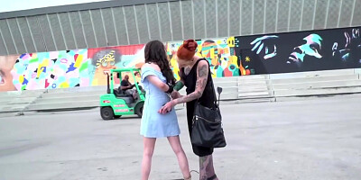 Francesca Dicaprio, Max Cortes And Steve Holmes In Brunette Slave Public Double Penetration