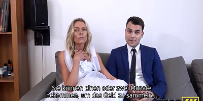 Schuldeneintreiber Fickt Die Braut Im Weiben Kleid Und In Strumpfen 10 Min With Claudia Macc