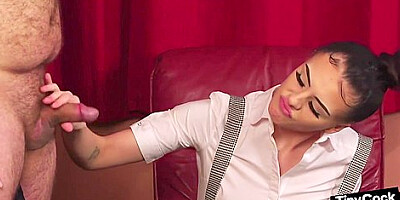 Sph Cfnm Femdom Babe Jerks Small Dickie With Disgusted