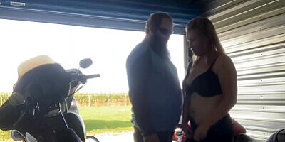 Getting bent over his Harley until he cums inside me