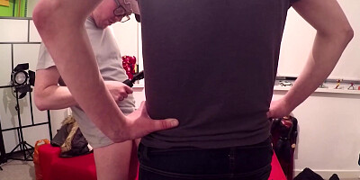 Busty UK babe Abbi Price ball licking and dick sucking POV
