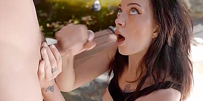 Teen 18+ Brunette Gets Cum All Over Petite Tits With Corra Cox