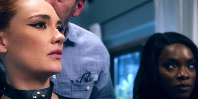 Ebony MILF and hot wife served husband