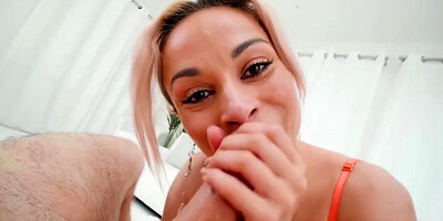 John Strong And Crystal Rush In Busty Blonde Deepthroats A Massive Cock