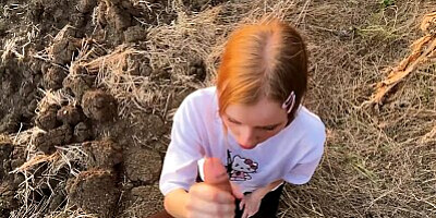 Gentle blowjob at sunset from a beautiful Russian Blonde