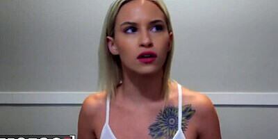 mofos - banging hot blonde kiara cole gets offered a huge cock in exchange for her messed up clothes
