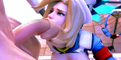 Animation. Mercy Medic Deepthroat Long Blowjob X-ray [grand Cupido]( Overwatch )
