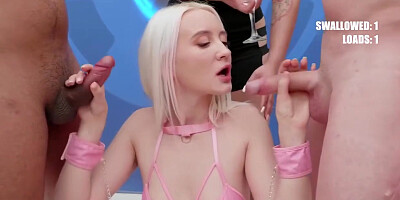 Lewd Tart Cum In Mouth Bukkake