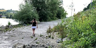 German Teen caught 3 times while fucking at the Danube
