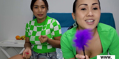 Thai MILF and GF play naughty dice game