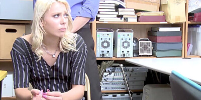 ShopliftersPunished.com - Light-haired teenage crook plumbed rock hard and swift by a abnormal insatiable guard in office