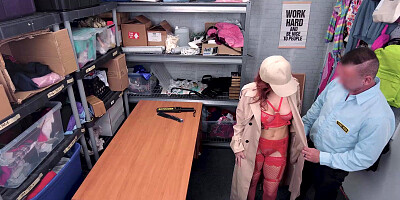 Elise London at the mercy of the security guard