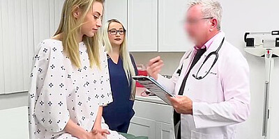 Petite Girl And Kyler Quinn In Shy Feels A Bit Strange While Her Older Doctor Touches H