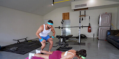Busty and athletic MILF Penny Barber is so wet while her trainer pounds her hard